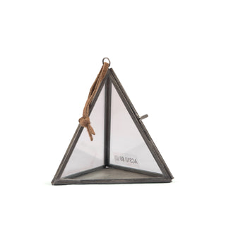 ***Hanging Triangle Frame with Brown Suede