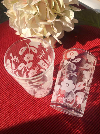 Moroccan Tea Glass White Flowers