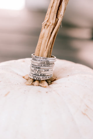 ***Exhale Gratitude Stackable Ring - Adjustable