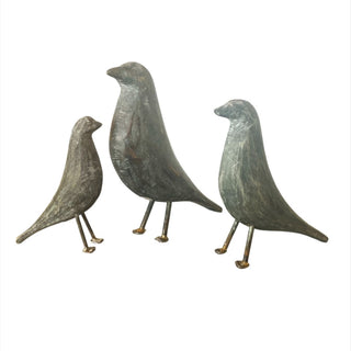 Standing Hand Carved Wooden Birds