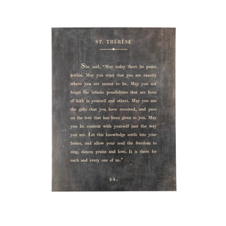 12"x16" St. Therese Book Collection Art Poster - Charcoal
