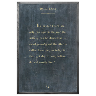 Dalai Lama - Book Collection (Grey Wood) - Art Print