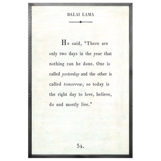 Dalai Lama - Book Collection (Grey Wood) - Art Print