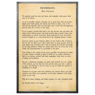 Desiderata - Poetry Collection (Grey Wood) - Art Print