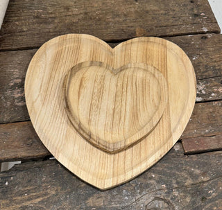 ***Heart Shaped Wood Tray