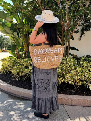 ***Large Daydream Believer Jute Tote Bag 21" x 16"