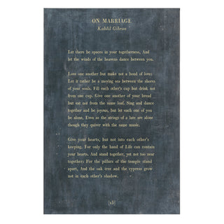 On Marriage - Poetry Collection - Art Print