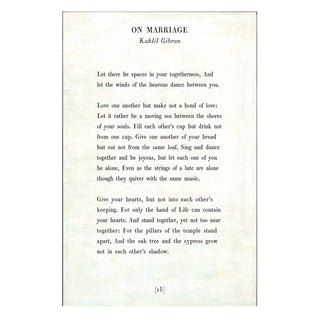 On Marriage - Poetry Collection - Art Print