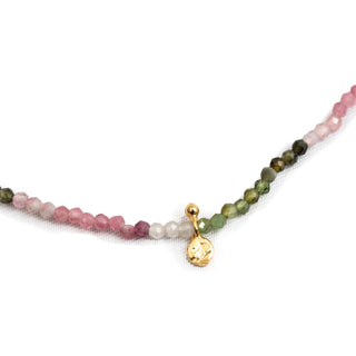 Faceted Tourmaline Bead Adjustable Bracelet