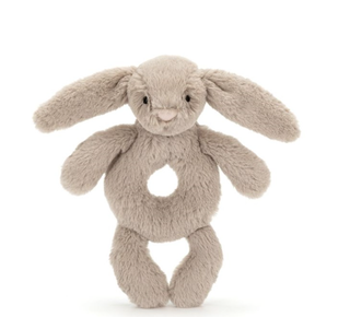 Bashful Beige Bunny Ring Rattle