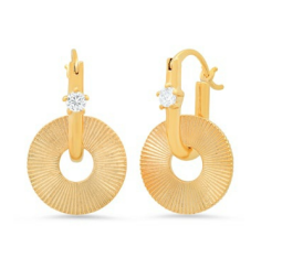Deco Disk CZ Earrings