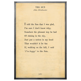 The Sun - Poetry Collection (Grey Wood) - Art Print