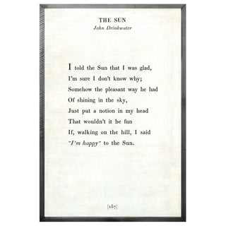 The Sun - Poetry Collection (Grey Wood) - Art Print