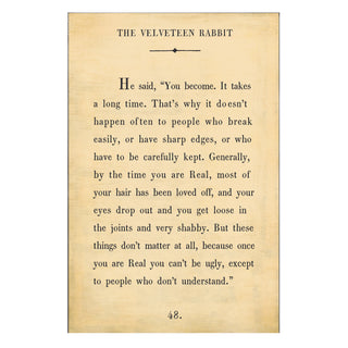 The Velveteen Rabbit - Book Collection - Art Print