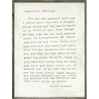 Letter for Sophie (Grey Wood) - Art Print