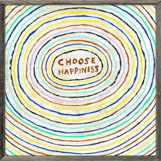 Choose Happiness (Grey Wood) - Art Print