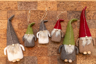 ***Felt Gnome Ornament with Grey Hat