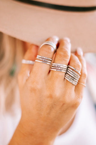 ***Exhale Gratitude Stackable Ring - Adjustable