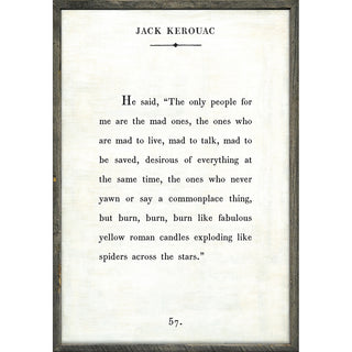Jack Kerouac - Book Collection (Grey Wood) - Art Print