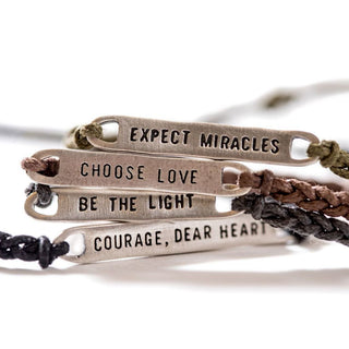 Silver Choose Love Braided Bracelet - Adjustable