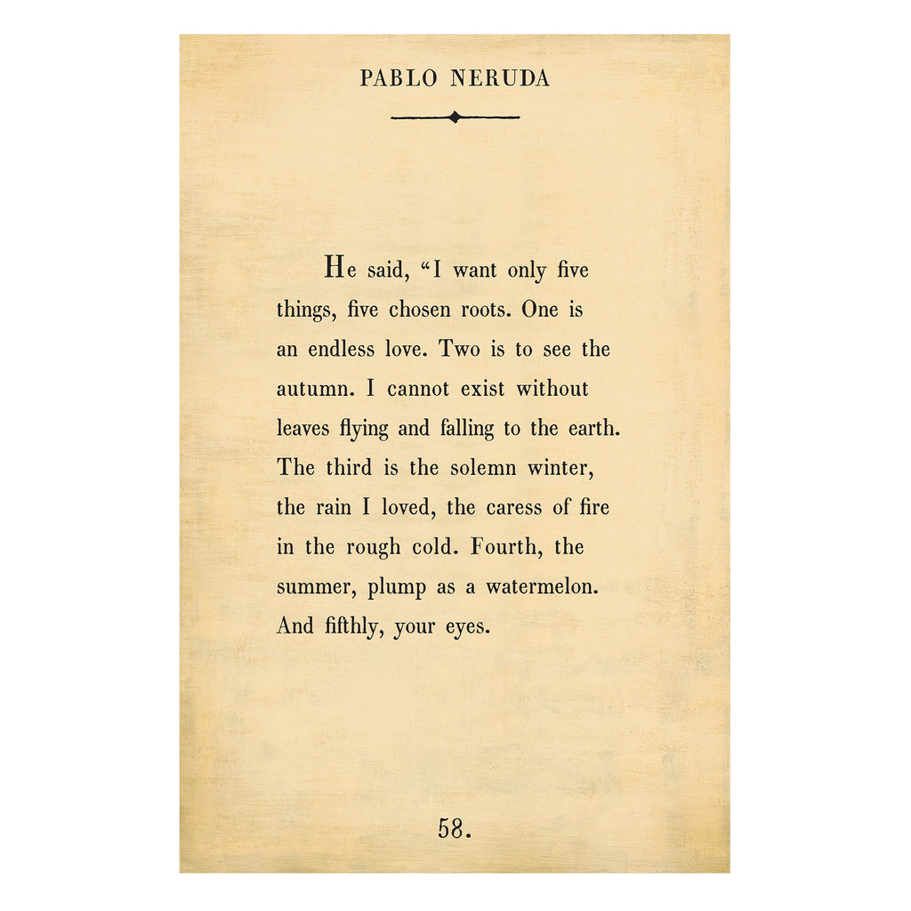 Pablo Neruda - Book Collection - Art Print - Sugarboo & Co