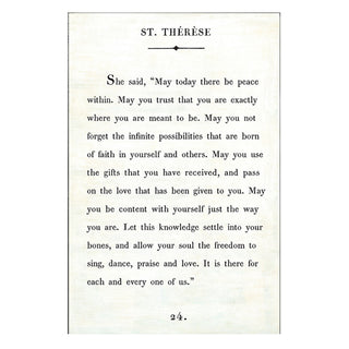 St. Therese - Book Collection - Art Print