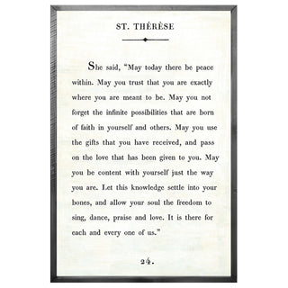 St. Therese - Book Collection (Grey Wood) - Art Print