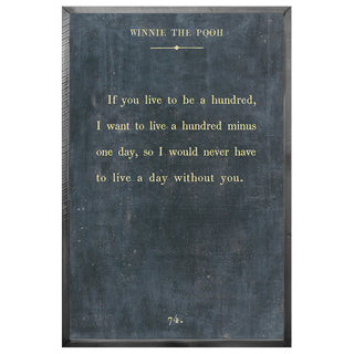 Winnie the Pooh - Book Collection (Grey Wood) - Art Print