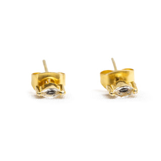 ***Gold Plated Marquise Stud Earrings