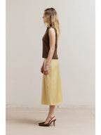 Satin Mermaid Fit Skirt - Daffodil