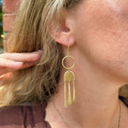 Brass Halo Fringe Earrings