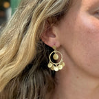 Brass Five Coin Dangle Earrings