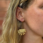 Brass Sun Drop Earrings