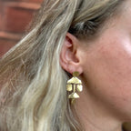 Brass Organic Shape Dangle Earrings