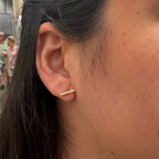 Crystal Bar Gold Stud Earrings