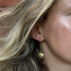 Brass Circle Drop Earrings