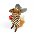 Squirrel with Brown & white sweater & grey tapper hat - Winter Woodland Animal Collection 2