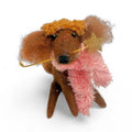 ***Brown poodle with fluffy pink scarf - Mutley Crew Collection 2