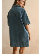 V-Neck Denim Tunic Dress