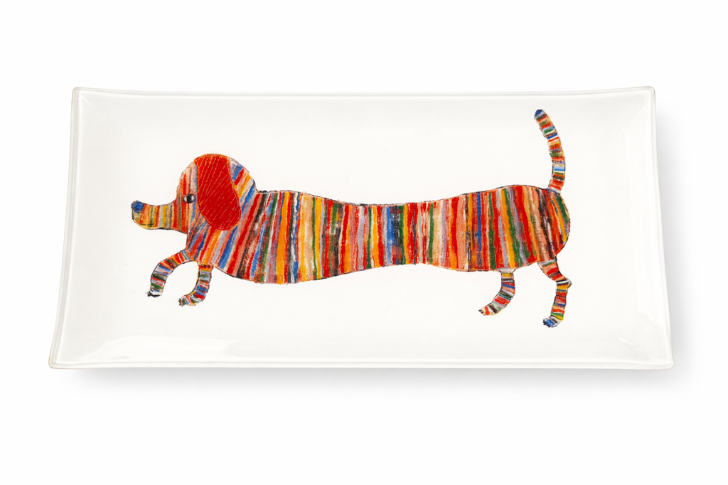 Hotdog Small Rectangle Decoupage Plate