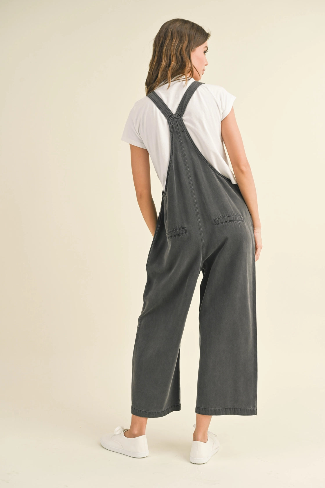 Tencel Washed Jumpsuit, Black