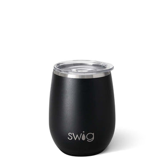 **Matte Black Stemless Wine Cup (14oz)