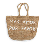 ***Mas Amor Por Favor Jute Tote Bag