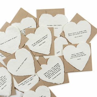 Assorted Set of 25 Mini Deckled Heart Cards & Envelopes