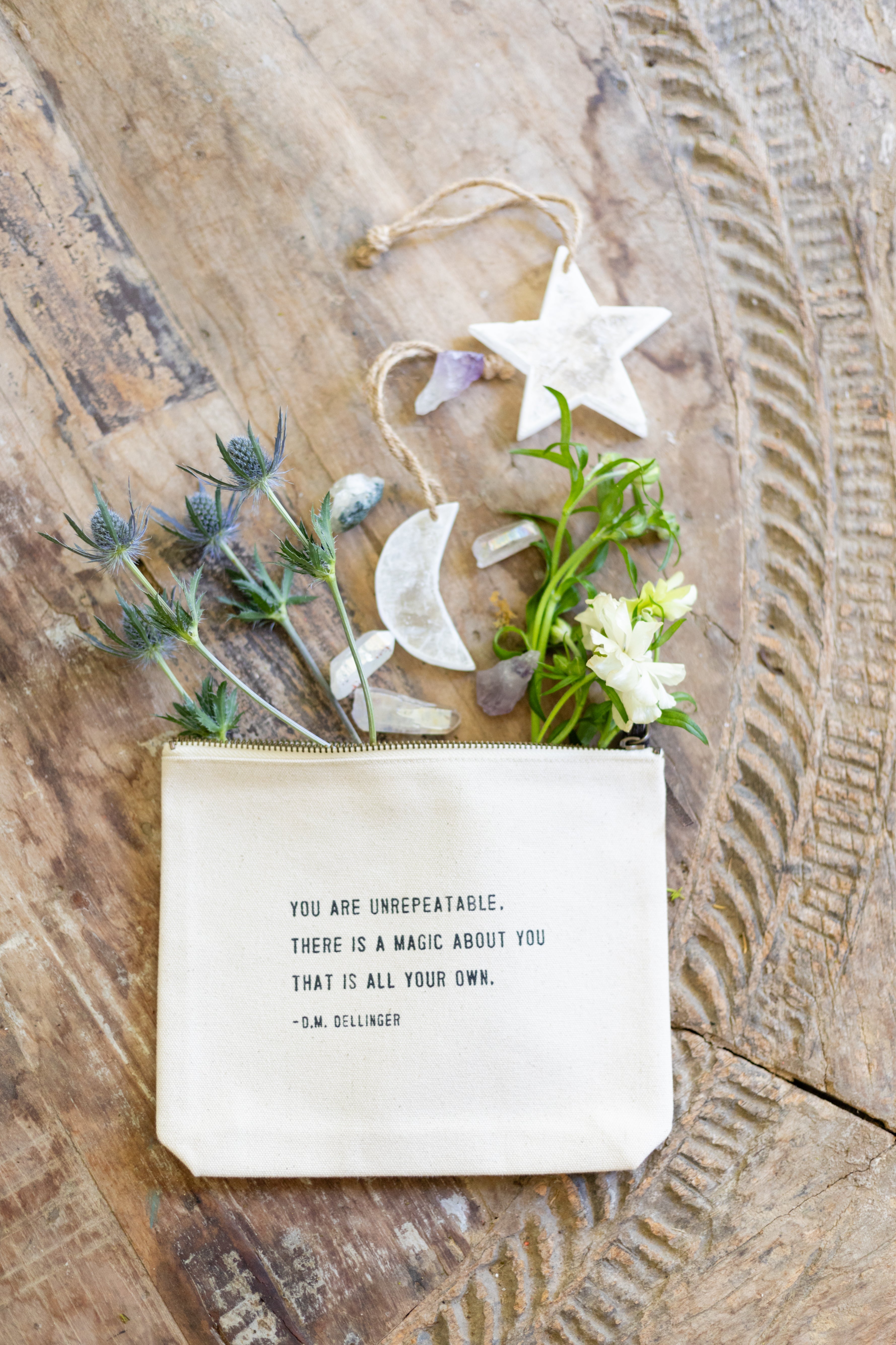 Hanging Selenite Star on Jute