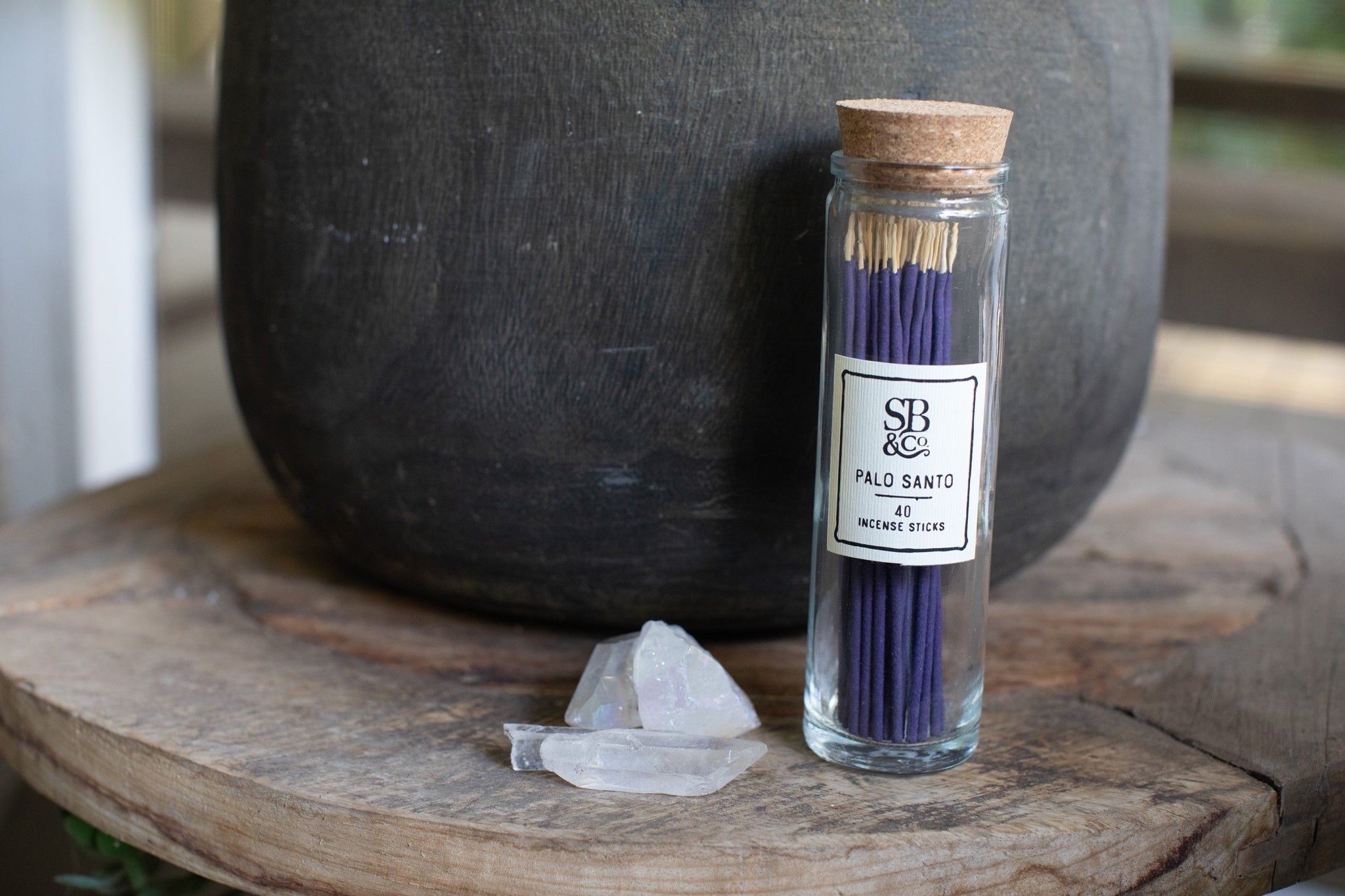 Palo Santo Incense in Glass Jar- 40 sticks