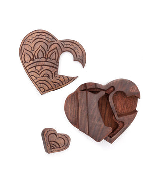 Heart Puzzle Box Jewelry Holder