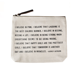 I Believe In Pink Canvas Zip Bag
