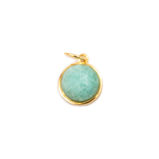 ***Round Green Amazonite Charm - 0.4"