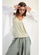 Soft Linen Blend Shirt, White
